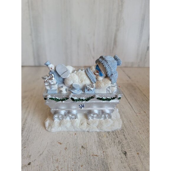 Encore Snowman Buddies cool as ice train cart Xmas home decor figure - Picture 1 of 6